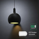 V-TAC VT-89020 dekoratīvā piekaramā lampa, E27, līdz 60W, IP20, melna, keramika/metāls, 280x218x1880mm, 220–240V