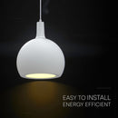 V-TAC VT-89020 dekoratīvā piekaramā lampa, E27, līdz 60W, IP20, balta, keramika/metāls, 280x218x1880mm, 220–240V, 2 gadu garantija