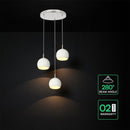 3x10W(3600Lm) LED dekoratīvā piekaramā lampa, V-TAC VT-89023, SMD, IP20, balta/slīpēta niķeļa, Ø120x150mm, griestu pamatne Ø250x30mm, 220–240V, 280°, 2 gadu garantija, gaisma 3000K