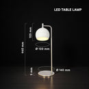 10W(1200Lm) LED dekoratīvā galda lampa, V-TAC VT-89022, SMD, 120Lm/W, IP20, balta/slīpēta niķeļa, 160x120x440mm, 220–240V, 280°, 2 gadu garantija, gaisma 3000K