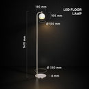 10W(1200Lm) LED dekoratīvā grīdas lampa, V-TAC VT-89024, SMD, 120Lm/W, IP20, balta/slīpēta niķeļa, 250x180x1410mm, 220–240V, 280°, 2 gadu garantija, gaisma 3000K