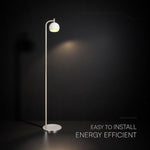 10W(1200Lm) LED dekoratīvā grīdas lampa, V-TAC VT-89024, SMD, 120Lm/W, IP20, balta/slīpēta niķeļa, 250x180x1410mm, 220–240V, 280°, 2 gadu garantija, gaisma 3000K