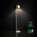 10W(1200Lm) LED dekoratīvā grīdas lampa, V-TAC VT-89024, SMD, 120Lm/W, IP20, balta/slīpēta niķeļa, 250x180x1410mm, 220–240V, 280°, 2 gadu garantija, gaisma 3000K