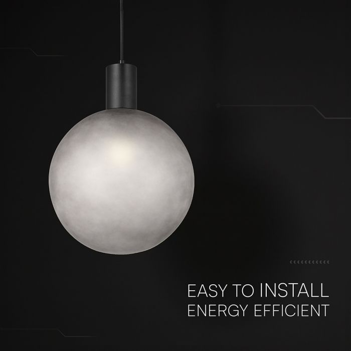 V-TAC VT-89025 dekoratīvā piekaramā lampa, E27, līdz 60W, IP20, smilšu pelēka/smilšu matēti melna, stikls/alumīnijs/metāls, 300x100x400mm, 220–240V