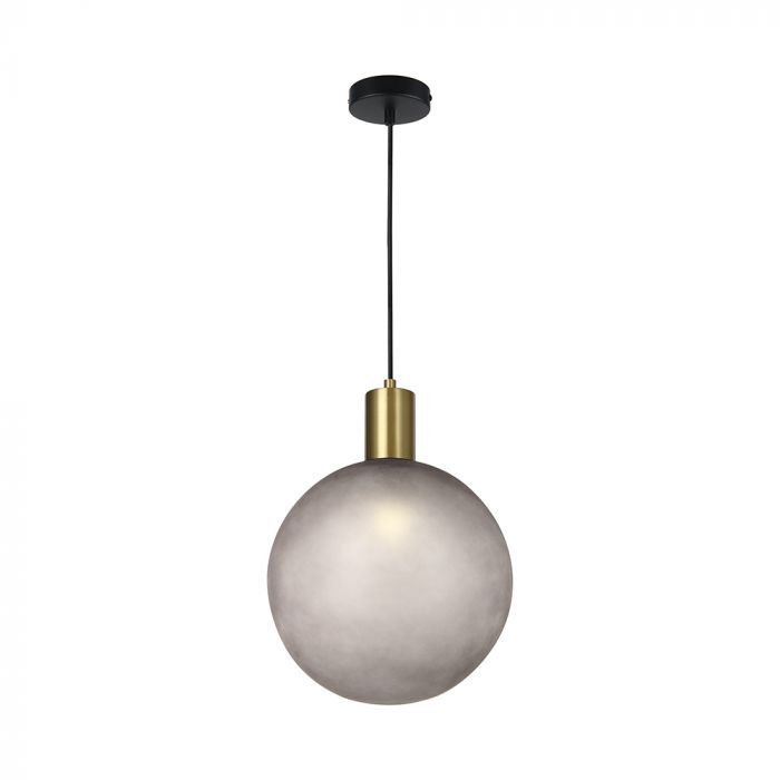 V-TAC VT-89025 dekoratīvā piekaramā lampa, E27, līdz 60W, IP20, smilšu pelēka/bronzas galvaniskā apdare, stikls/alumīnijs/metāls, 300x100x400mm, 220–240V, 2 gadu garantija