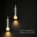 2x5W(1200Lm) LED dekoratīvā piekaramā lampa, V-TAC VT-89026, SMD, 120Lm/W, IP20, smilšu melna/zelta, 150x200x1770mm, 220–240V, 280°, 2 gadu garantija, gaisma 3000K