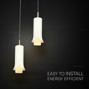 2x5W(1200Lm) LED dekoratīvā piekaramā lampa, V-TAC VT-89026, SMD, 120Lm/W, IP20, smilšu balta/zelta, 150x200x1770mm, 220–240V, 280°, 2 gadu garantija, gaisma 3000K