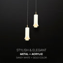 2x5W(1200Lm) LED dekoratīvā piekaramā lampa, V-TAC VT-89026, SMD, 120Lm/W, IP20, smilšu balta/zelta, 150x200x1770mm, 220–240V, 280°, 2 gadu garantija, gaisma 3000K
