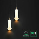 2x5W(1200Lm) LED dekoratīvā piekaramā lampa, V-TAC VT-89026, SMD, 120Lm/W, IP20, smilšu balta/zelta, 150x200x1770mm, 220–240V, 280°, 2 gadu garantija, gaisma 3000K