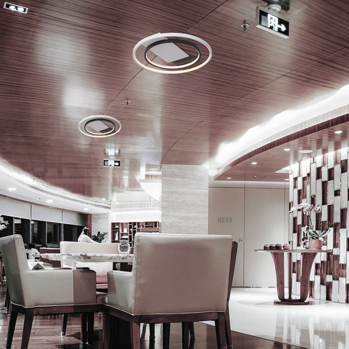 36W(4000Lm) LED dekoratīvais griestu plafons, V-TAC, IP20, ar tālvadības pulti, Balts/melns, 3IN1