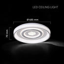 55W(4480Lm) LED dekoratīvais griestu plafons, V-TAC, IP20, ar tālvadības pulti, apaļš, balts, dimmējams, 3IN1