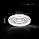 55W(4480Lm) LED dekoratīvais griestu plafons, V-TAC, IP20, ar tālvadības pulti, apaļš, balts, dimmējams, 3IN1