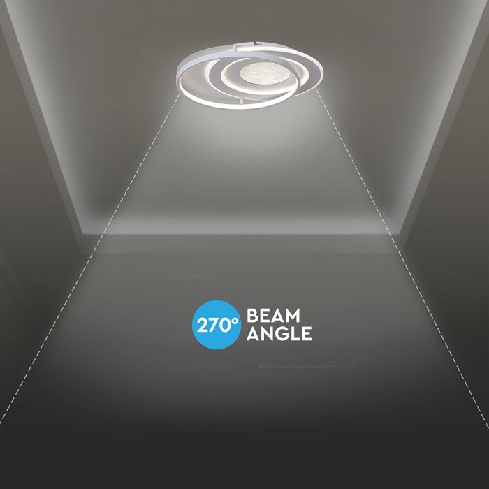 _Piegāde 10 dienas_60W(4800Lm) LED dekoratīvais griestu plafons, V-TAC, IP20, ar tālvadības pulti, apaļš, balts, dimmējams, 3IN1