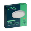 36W(3240Lm) LED dekoratīvs griestu gaismeklis, V-TAC VT-7737, SMD, IP20, balts/melns, Ø390x35mm, 220–265V, 160°, 2,4GHz RF tālvadība, dimmējams, 2 gadu garantija, regulējama gaisma 3000K–6500K