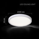36W(3240Lm) LED dekoratīvs griestu gaismeklis, V-TAC VT-7737, SMD, IP20, balts/melns, Ø390x35mm, 220–265V, 160°, 2,4GHz RF tālvadība, dimmējams, 2 gadu garantija, regulējama gaisma 3000K–6500K