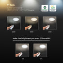 36W(3240Lm) LED dekoratīvs griestu gaismeklis, V-TAC VT-7737, SMD, IP20, balts/melns, Ø390x35mm, 220–265V, 160°, 2,4GHz RF tālvadība, dimmējams, 2 gadu garantija, regulējama gaisma 3000K–6500K