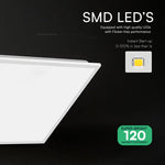 120Lm/W  40W(4800Lm) LED panelis 600x600mm, V-TAC, IP20, neitrāli balta gaisma 4000K