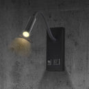 3W(120Lm) LED sienas lasāmlampa, V-TAC VT-88064, SMD CREE, USB/PD ātrā uzlāde līdz 20W, IP20, melna, 150x60x286mm, 220–240V, 30°, gaisma 3000K