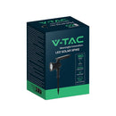 1,54W(180Lm) LED saules dārza gaismeklis ar zemes mietiņu, V-TAC VT-50154, SMD, IP54, melns, 93x480x115mm, 5,5V, 2200mAh, 50°, 2 gadu garantija, silti balta gaisma 3000K