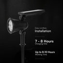 1,54W(180Lm) LED saules dārza gaismeklis ar zemes mietiņu, V-TAC VT-50154, SMD, IP54, melns, 93x480x115mm, 5,5V, 2200mAh, 50°, 2 gadu garantija, silti balta gaisma 3000K