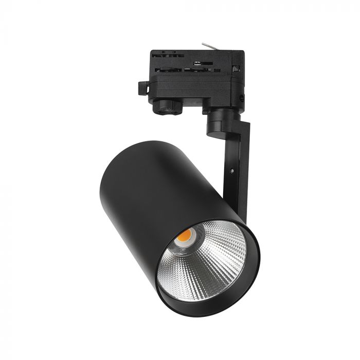 20W(1620Lm) LED COB sliežu gaismeklis, V-TAC VT-11122, COB-CREE, 81Lm/W, IP20, IK03, melns, 205x95x75mm, 20°, 6 gadu garantija, silti balta gaisma 3000