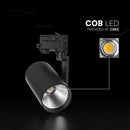 20W(1620Lm) LED COB sliežu gaismeklis, V-TAC VT-11122, COB-CREE, 81Lm/W, IP20, IK03, melns, 205x95x75mm, 20°, 6 gadu garantija, auksti balta gaisma 6400K