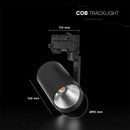 35W(3218Lm) LED sliežu gaismeklis, V-TAC VT-11135, COB CREE, IP20, melns, 235x110x90mm, 220–240V, 25°, 6 gadu garantija, gaisma 6400K