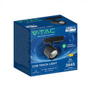 30W(2845Lm) LED COB sliežu gaismeklis, V-TAC VT-11130, COB-CREE, IP20, IK03, melns, alumīnijs, 155x162x91mm, 36°, 6 gadu garantija, neitrāli balta gaisma 4000K
