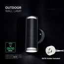 10Wx2 GU10 LED fasādes gaismeklis, V-TAC, IP44, alumīnija, melns