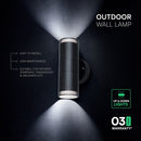 10Wx2 GU10 LED fasādes gaismeklis, V-TAC, IP44, alumīnija, melns