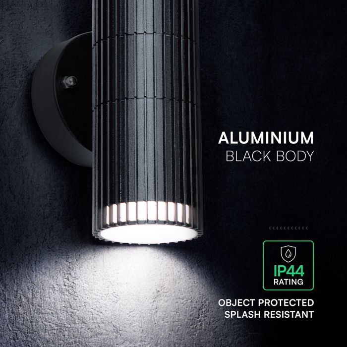 10Wx2 GU10 LED fasādes gaismeklis, V-TAC, IP44, alumīnija, melns