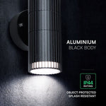 10Wx2 GU10 LED facade light fixture housing, V-TAC, IP44, aluminum, black