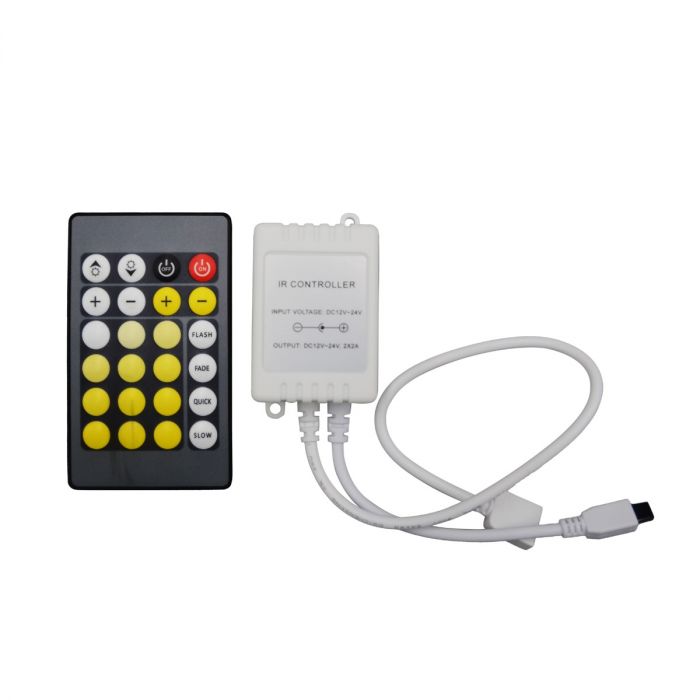 DC:12V/24V Infrasarkanais kontrolieris ar tālvadības pulti CCT CREE LED lentēm,  Max 2AV-TAC, IP20,