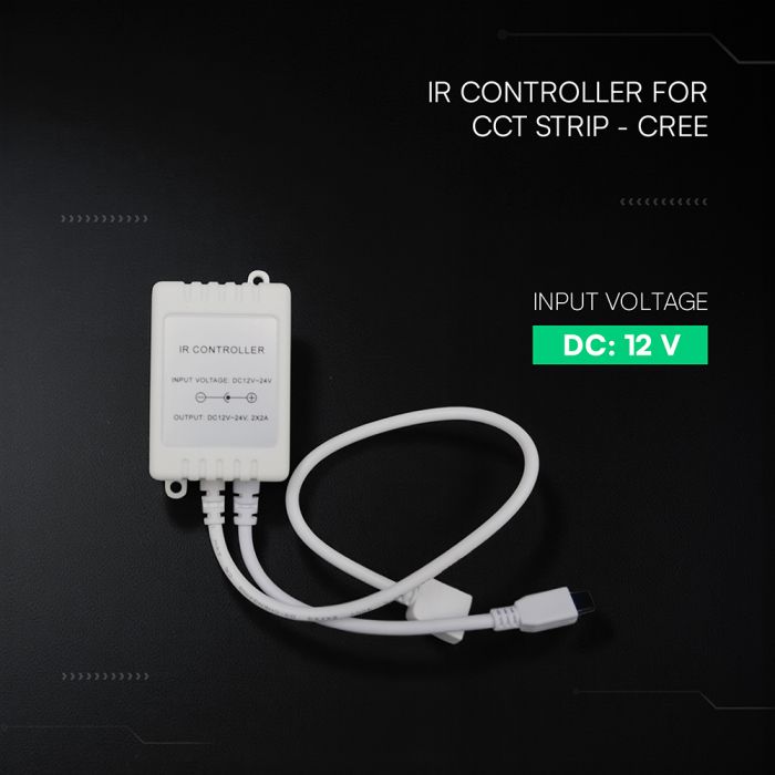 DC:12V/24V Infrasarkanais kontrolieris ar tālvadības pulti CCT CREE LED lentēm,  Max 2AV-TAC, IP20,