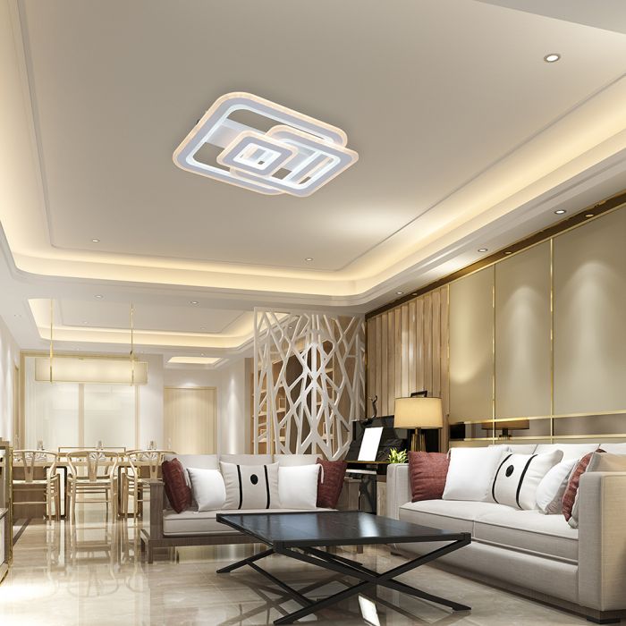 80W(6400Lm) LED dizaina griestu gaismeklis ar tālvadības pulti, IP20, V-TAC, 3IN1, dimmējams (Copy) (Copy)