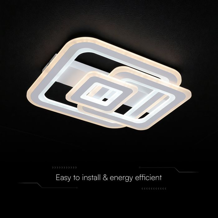 80W(6400Lm) LED dizaina griestu gaismeklis ar tālvadības pulti, IP20, V-TAC, 3IN1, dimmējams (Copy) (Copy)