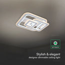 80W(6400Lm) LED dizaina griestu gaismeklis ar tālvadības pulti, IP20, V-TAC, 3IN1, dimmējams (Copy) (Copy)