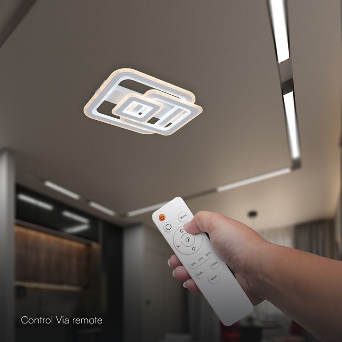 80W(6400Lm) LED dizaina griestu gaismeklis ar tālvadības pulti, IP20, V-TAC, 3IN1, dimmējams (Copy) (Copy)