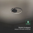 70W(4000Lm) LED dizaina griestu gaismeklis ar tālvadības pulti, IP20, V-TAC, 3IN1