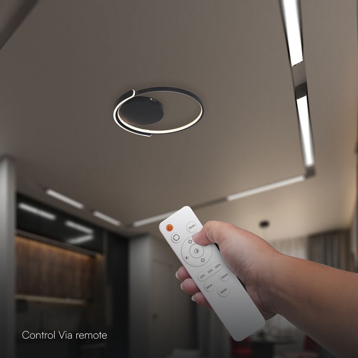 70W(4000Lm) LED dizaina griestu gaismeklis ar tālvadības pulti, IP20, V-TAC, 3IN1