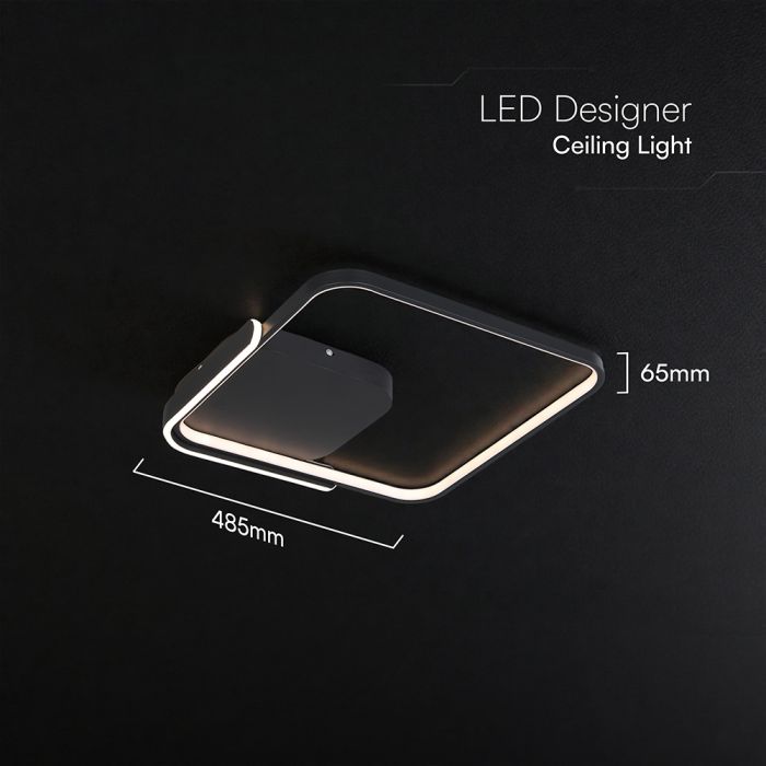 70W(4000Lm) LED dizaina griestu gaismeklis ar tālvadības pulti, IP20, V-TAC, 3IN1