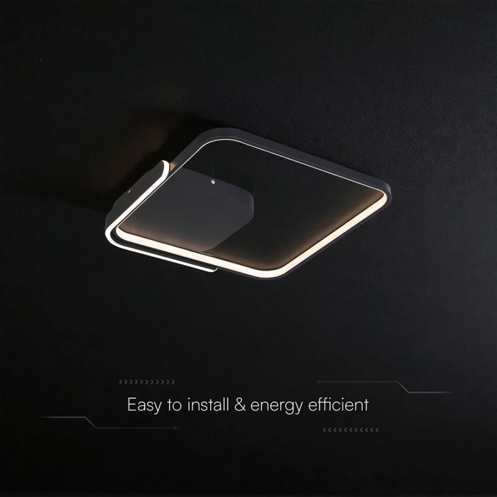 70W(4000Lm) LED dizaina griestu gaismeklis ar tālvadības pulti, IP20, V-TAC, 3IN1