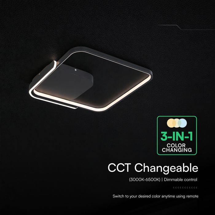70W(4000Lm) LED dizaina griestu gaismeklis ar tālvadības pulti, IP20, V-TAC, 3IN1
