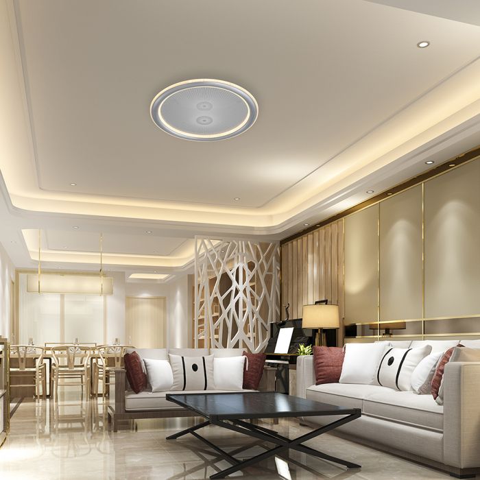 50W(4000Lm) LED dizaina griestu gaismeklis ar tālvadības pulti, IP20, V-TAC, 3IN1, dimmējams