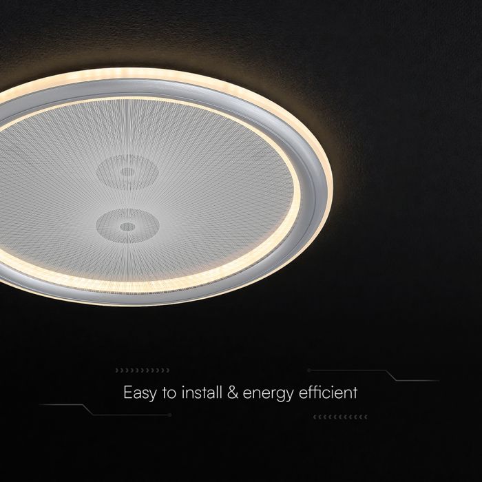 50W(4000Lm) LED dizaina griestu gaismeklis ar tālvadības pulti, IP20, V-TAC, 3IN1, dimmējams