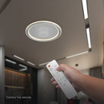 50W(4000Lm) LED dizaina griestu gaismeklis ar tālvadības pulti, IP20, V-TAC, 3IN1, dimmējams