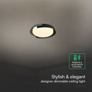 48W(5760Lm) LED dekoratīvs griestu gaismeklis, V-TAC VT-84020, IP20, melns/koka raksts, Ø500x80mm, 220–260V, 120°, Bluetooth un tālvadība, dimmējams, 2 gadu garantija, CCT 3000K/4000K/6000K