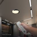 48W(5760Lm) LED dekoratīvs griestu gaismeklis, V-TAC VT-84020, IP20, melns/koka raksts, Ø500x80mm, 220–260V, 120°, Bluetooth un tālvadība, dimmējams, 2 gadu garantija, CCT 3000K/4000K/6000K