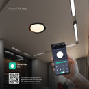 48W(5760Lm) LED dekoratīvs griestu gaismeklis, V-TAC VT-84020, SMD, IP20, balts/koka raksts, Ø500x80mm, 220–260V, 120°, Bluetooth un tālvadība, dimmējams, 2 gadu garantija, CCT 3000K/4000K/6000K