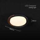 48W(5760Lm) LED dekoratīvs griestu gaismeklis, V-TAC VT-84020, SMD, IP20, balts/koka raksts, Ø500x80mm, 220–260V, 120°, Bluetooth un tālvadība, dimmējams, 2 gadu garantija, CCT 3000K/4000K/6000K